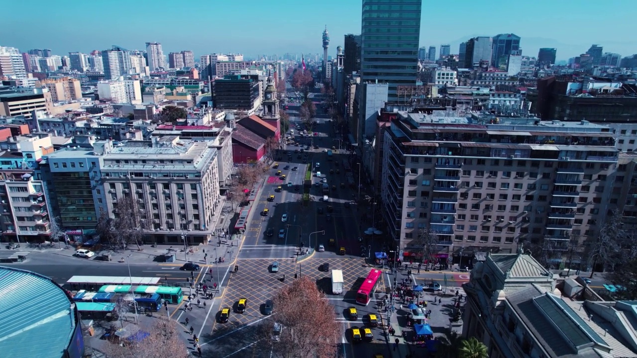 圣地亚哥城市景观智利首都，南美洲国家。视频素材