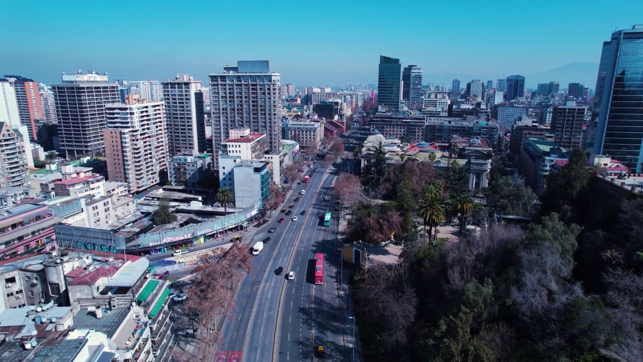 圣地亚哥城市景观智利首都，南美洲国家。视频素材