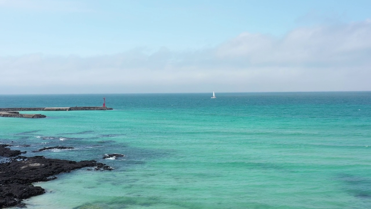 海上游艇/济州岛，韩国视频素材