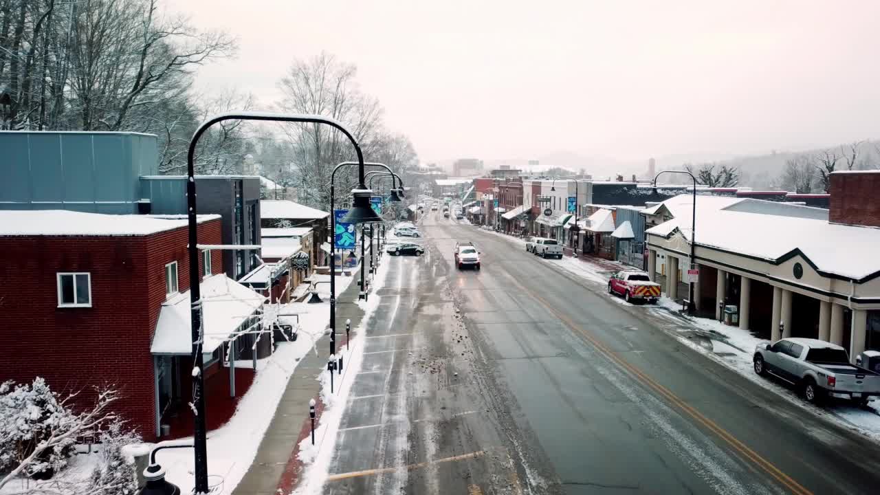 北卡罗莱纳州北卡罗来纳州，地上的雪视频素材