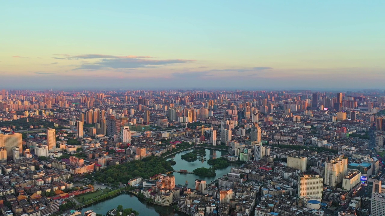 航空摄影中国江西南昌城市风景建筑视频素材