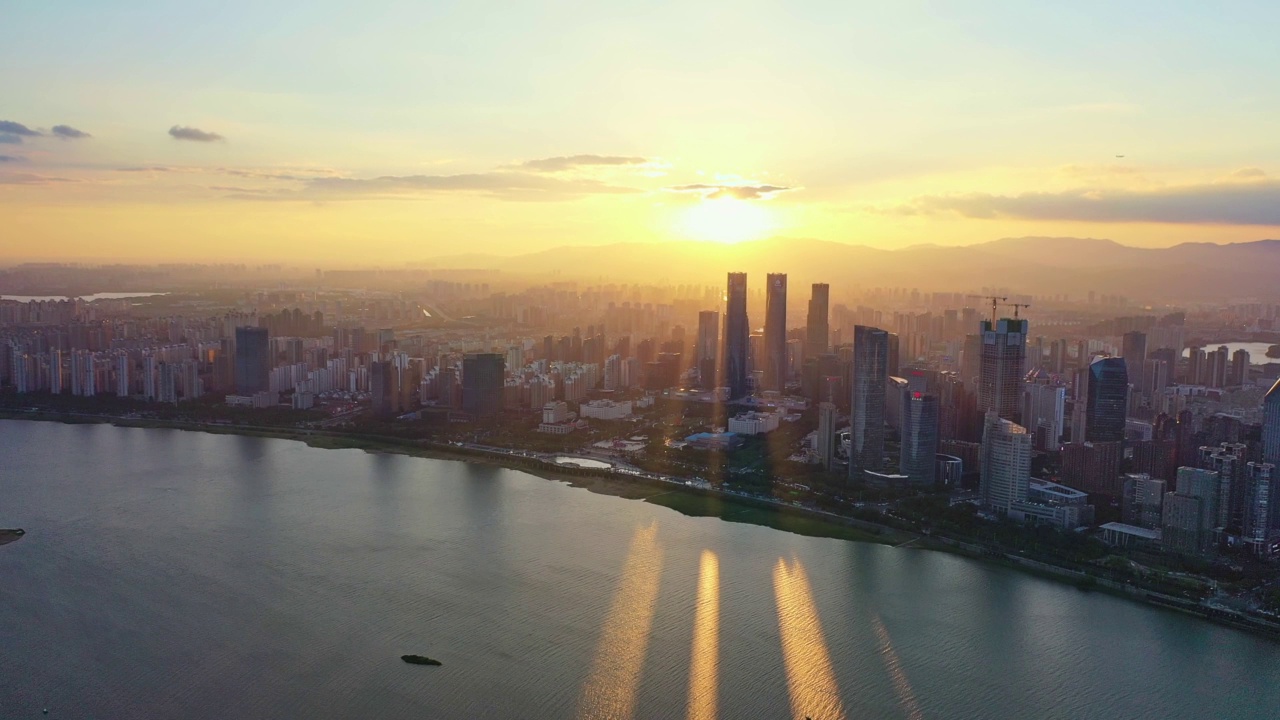 航空摄影中国江西南昌城市风景建筑视频素材