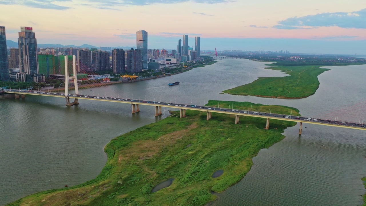 航空摄影中国江西南昌城市风景建筑视频素材