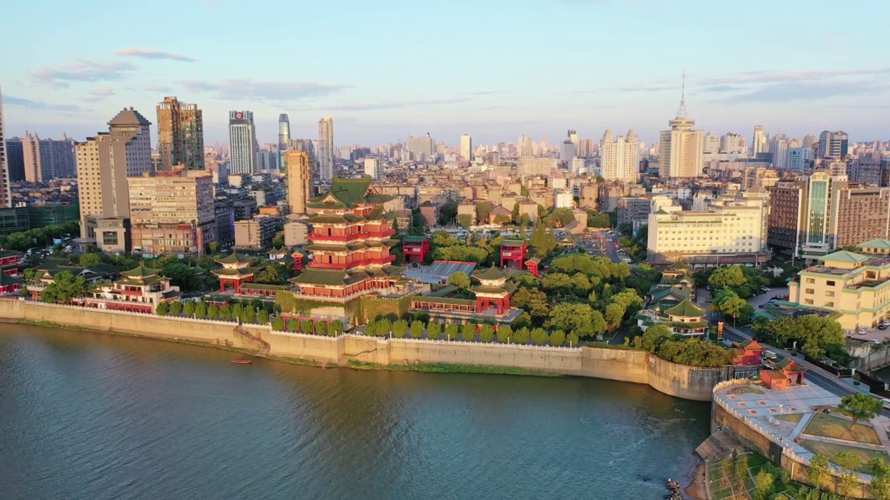 航空摄影中国江西南昌城市风景建筑视频素材