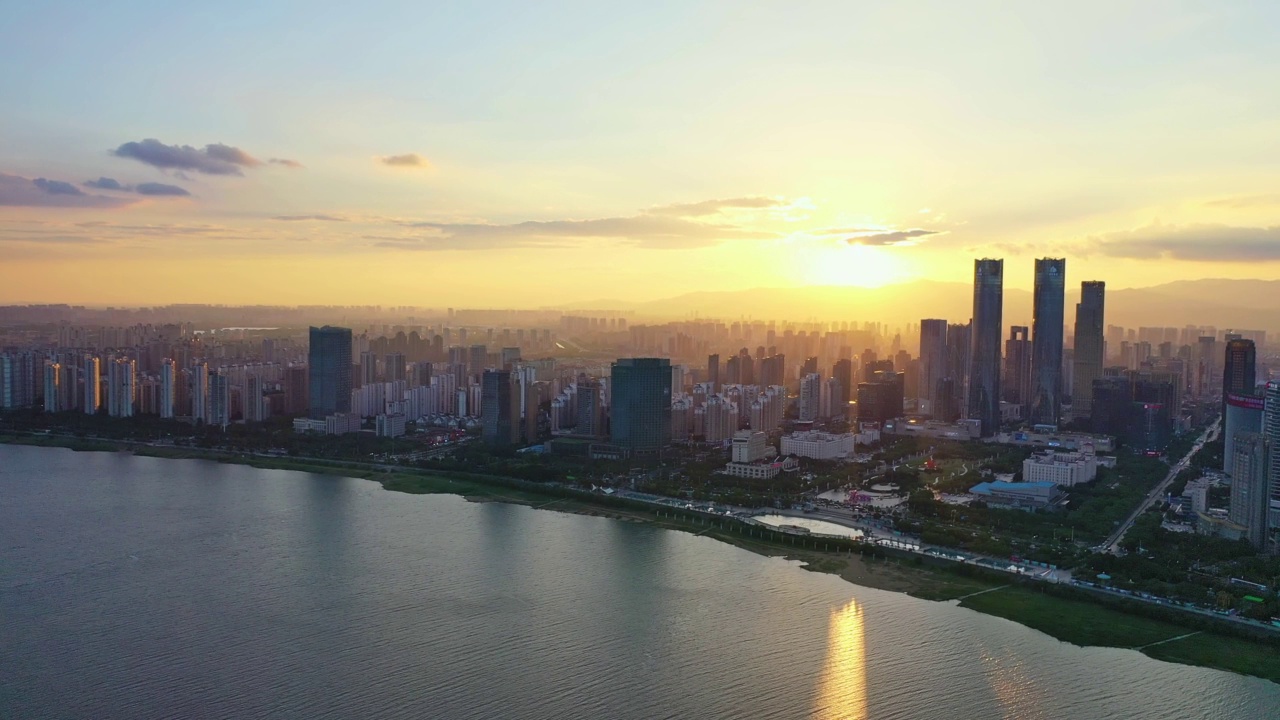 航空摄影中国江西南昌城市风景建筑视频素材