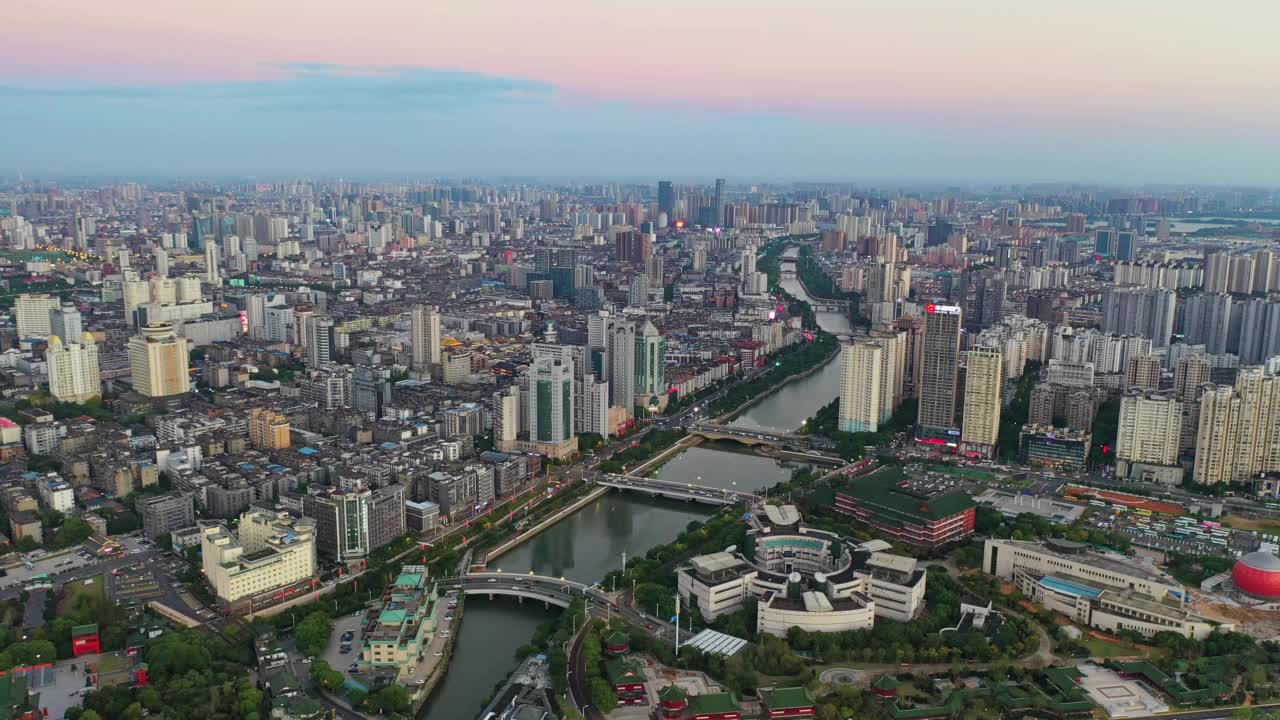 航拍中国江西南昌市风景建筑视频素材