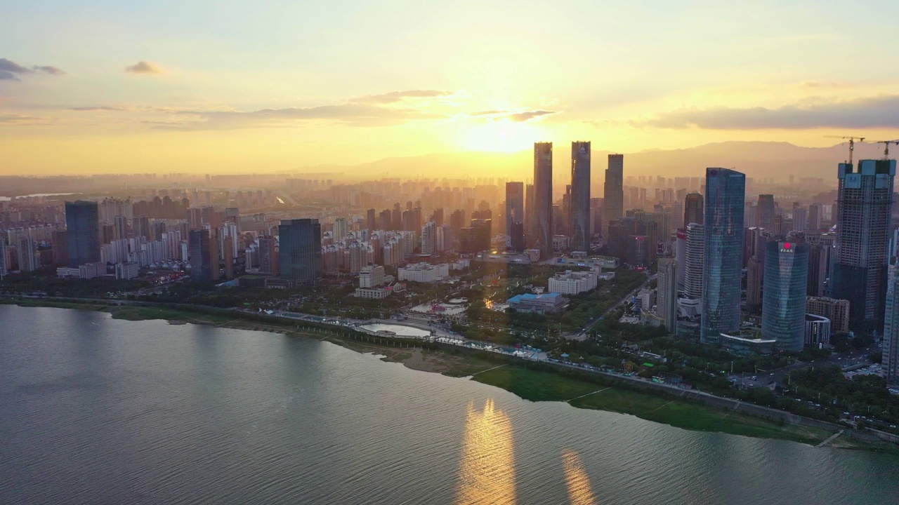 航空摄影中国江西南昌城市风景建筑视频素材