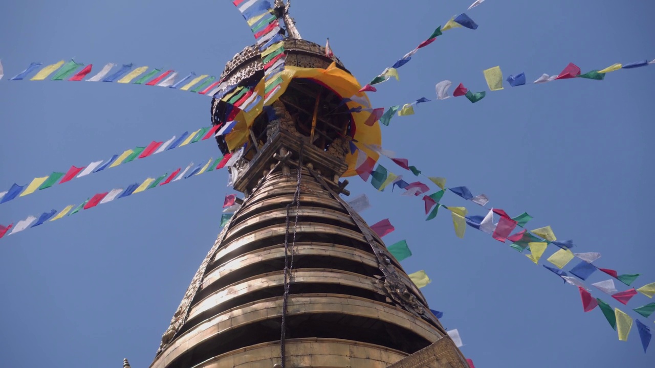 Swayambhu Mahachaitya，尼泊尔加德满都旅游视频素材