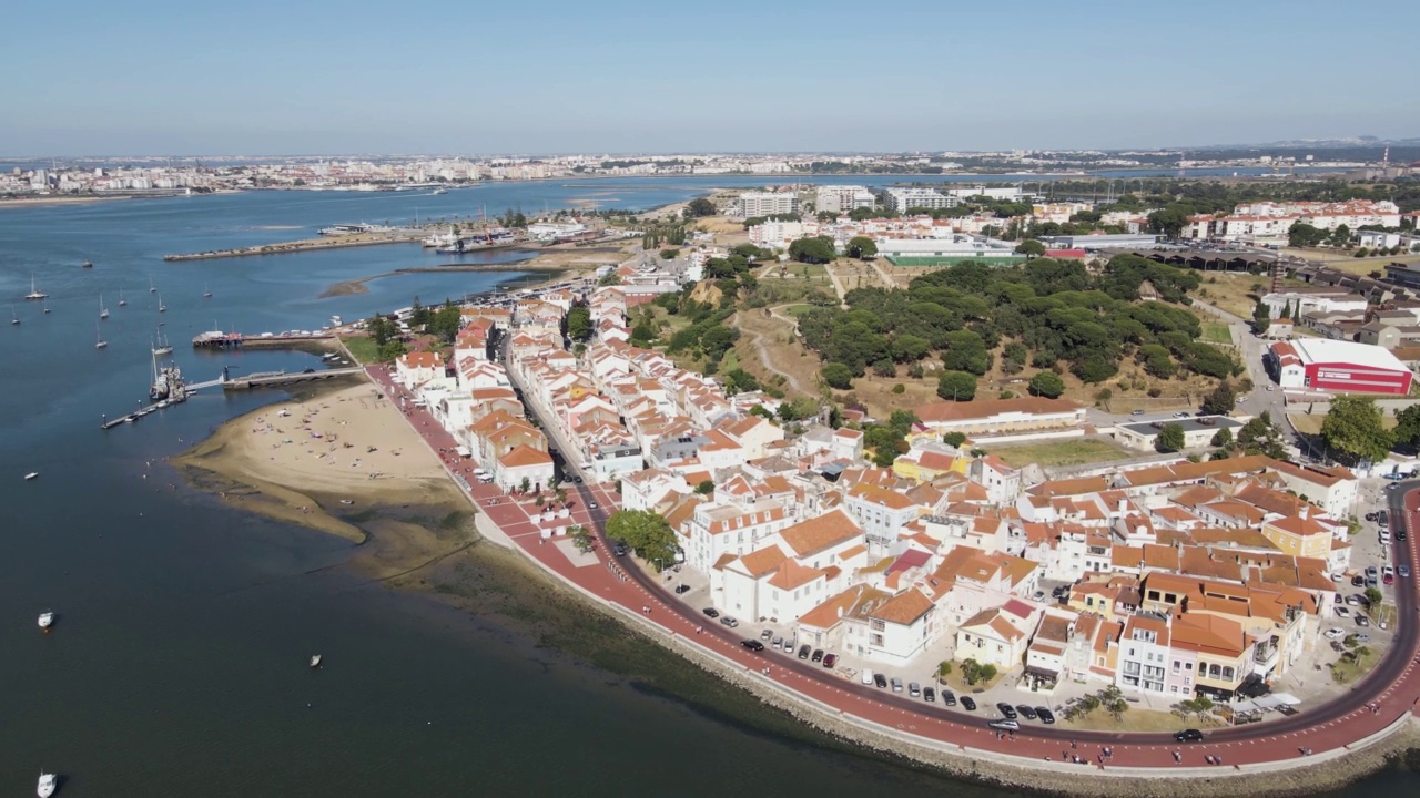 Seixal, Setubal，葡萄牙的鸟瞰图。视频素材