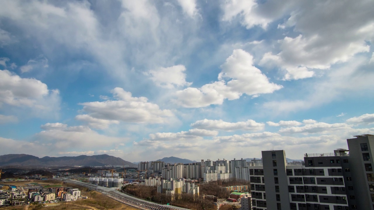 韩国京畿道南杨州大山洞公寓大楼和市中心区视频素材