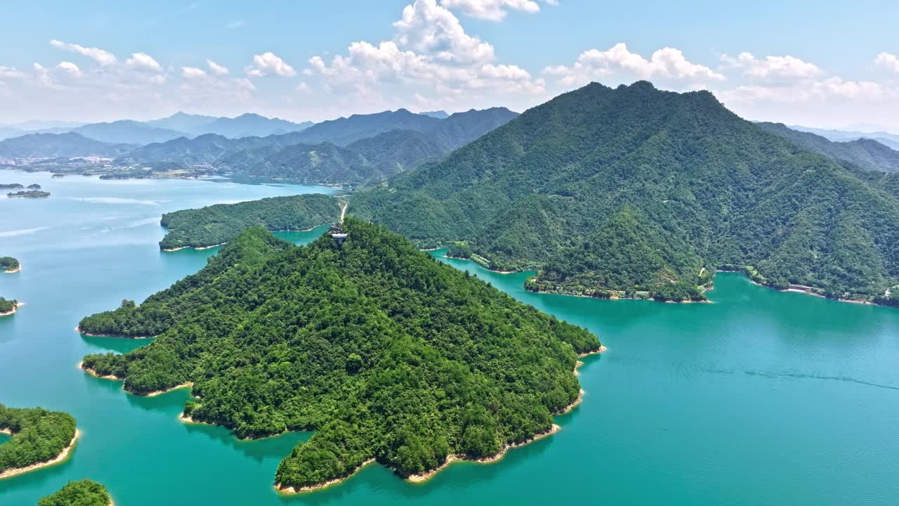 杭州千岛湖鸟瞰图视频素材