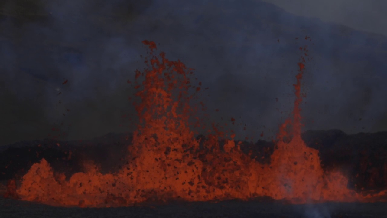 冰岛南部半岛猛烈的火山喷发视频素材