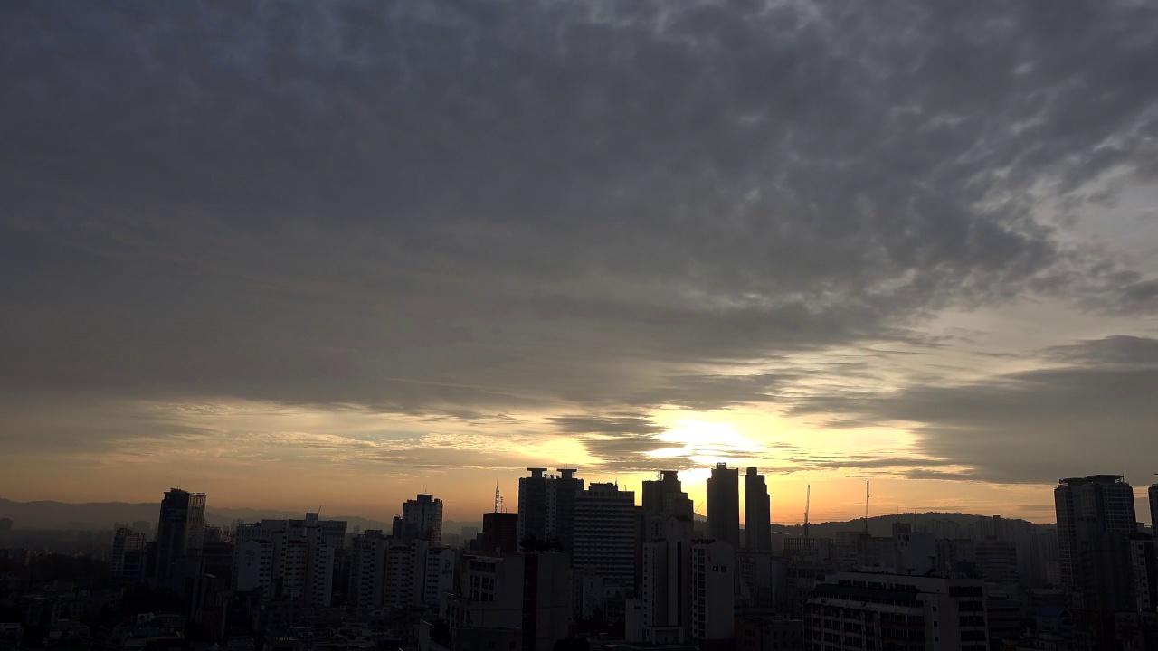 韩国大田儒城区的日出风景视频素材