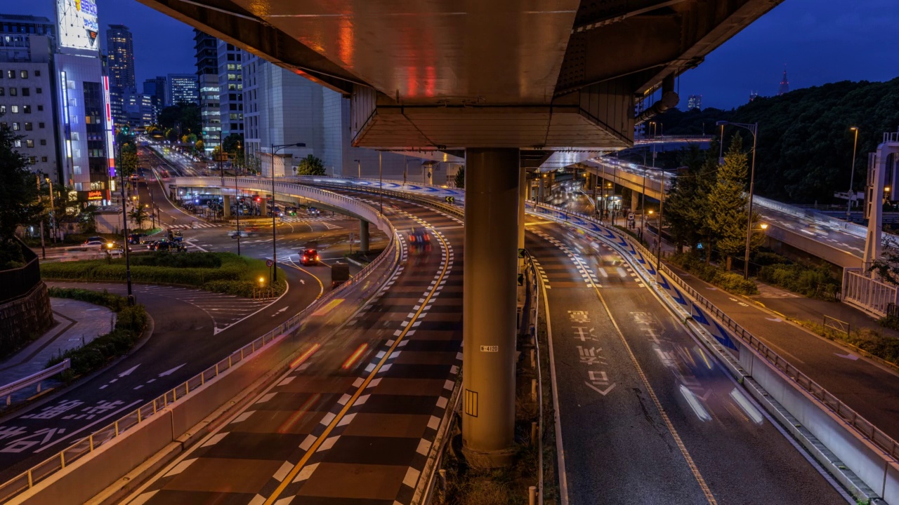 黄昏东京高速公路视频素材