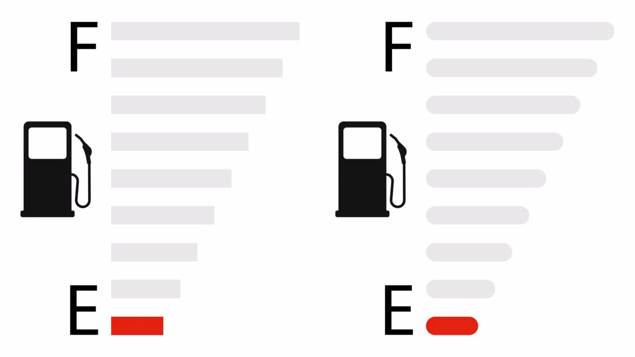 车辆燃油表上下移动。燃料表。4 k的动画视频素材