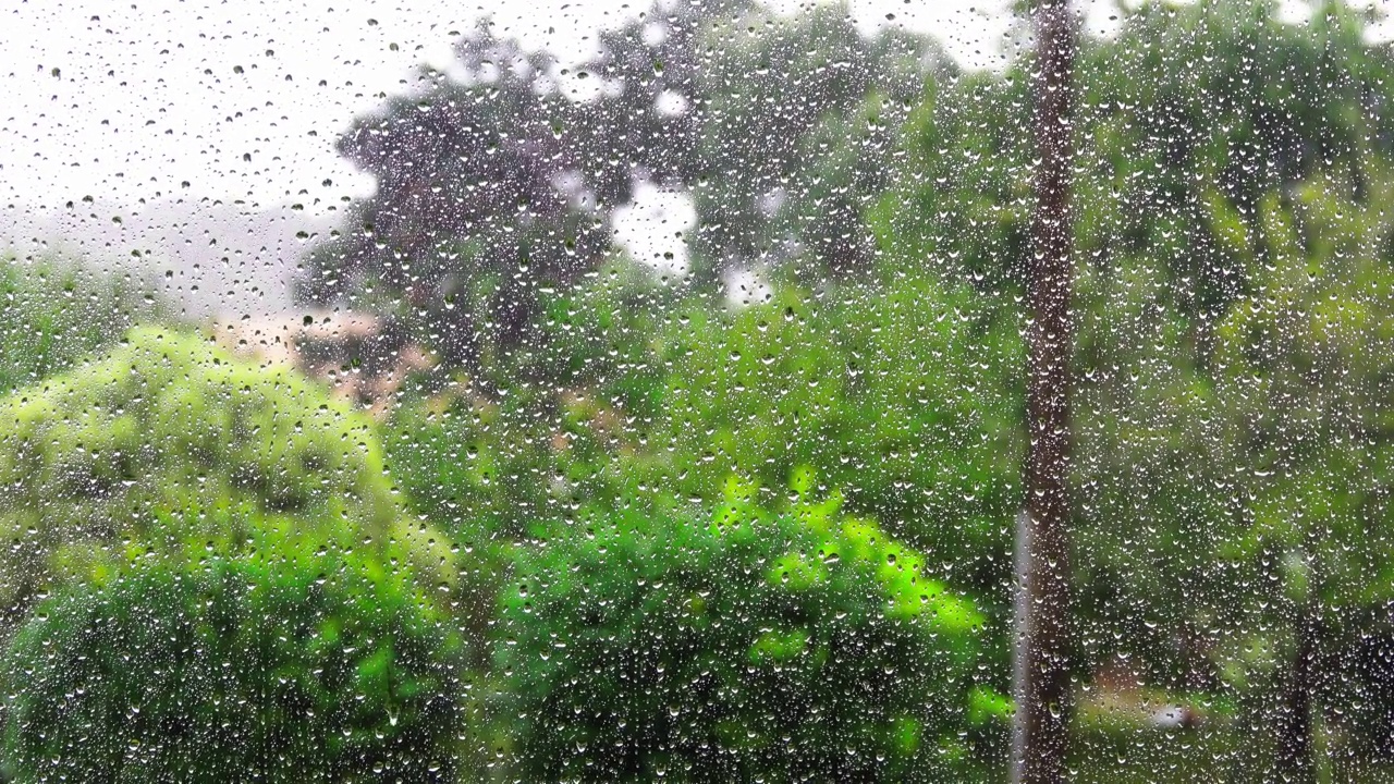 雨天的玻璃背景视频素材