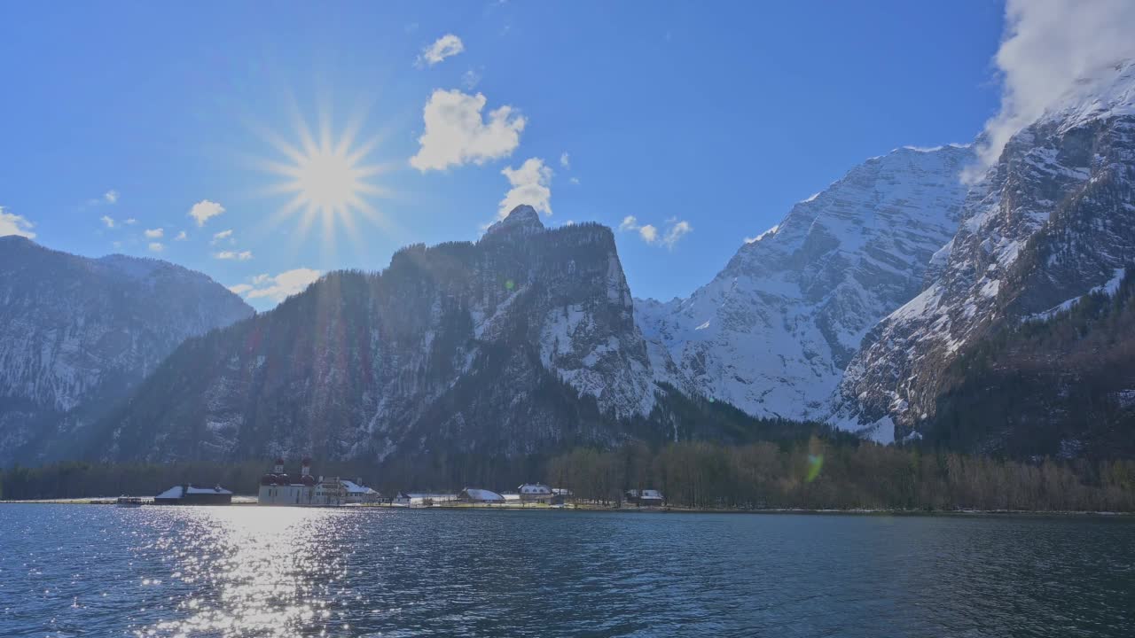 修道院圣Bartholomä Königsee, Schönau am Königsee，贝希特斯加登国家公园，上巴伐利亚，巴伐利亚，德国，欧洲视频素材