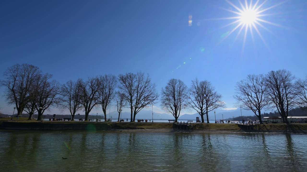 Ciemsee湖，Prien am Chiemsee, Chiemsee, Upper Bavaria, Bavaria，德国，欧洲视频素材