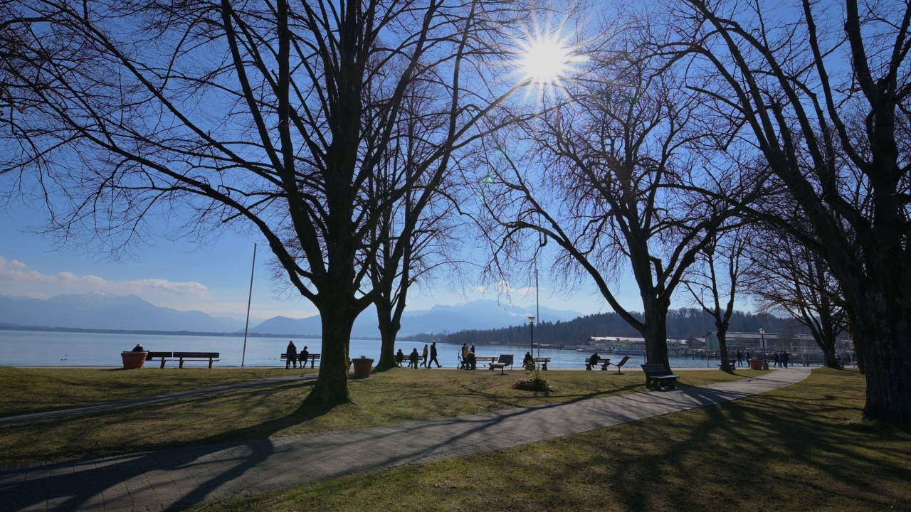 Ciemsee湖，Prien am Chiemsee, Chiemsee, Upper Bavaria, Bavaria，德国，欧洲视频素材