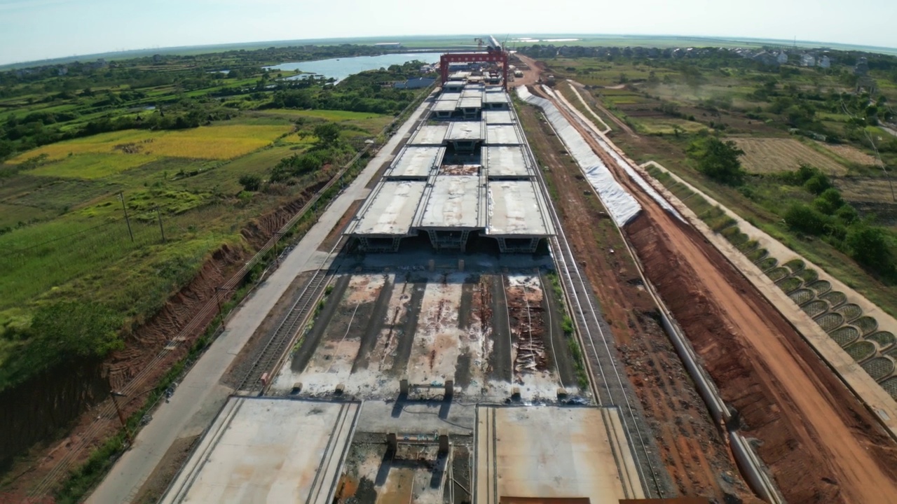 航拍公路建设视频素材