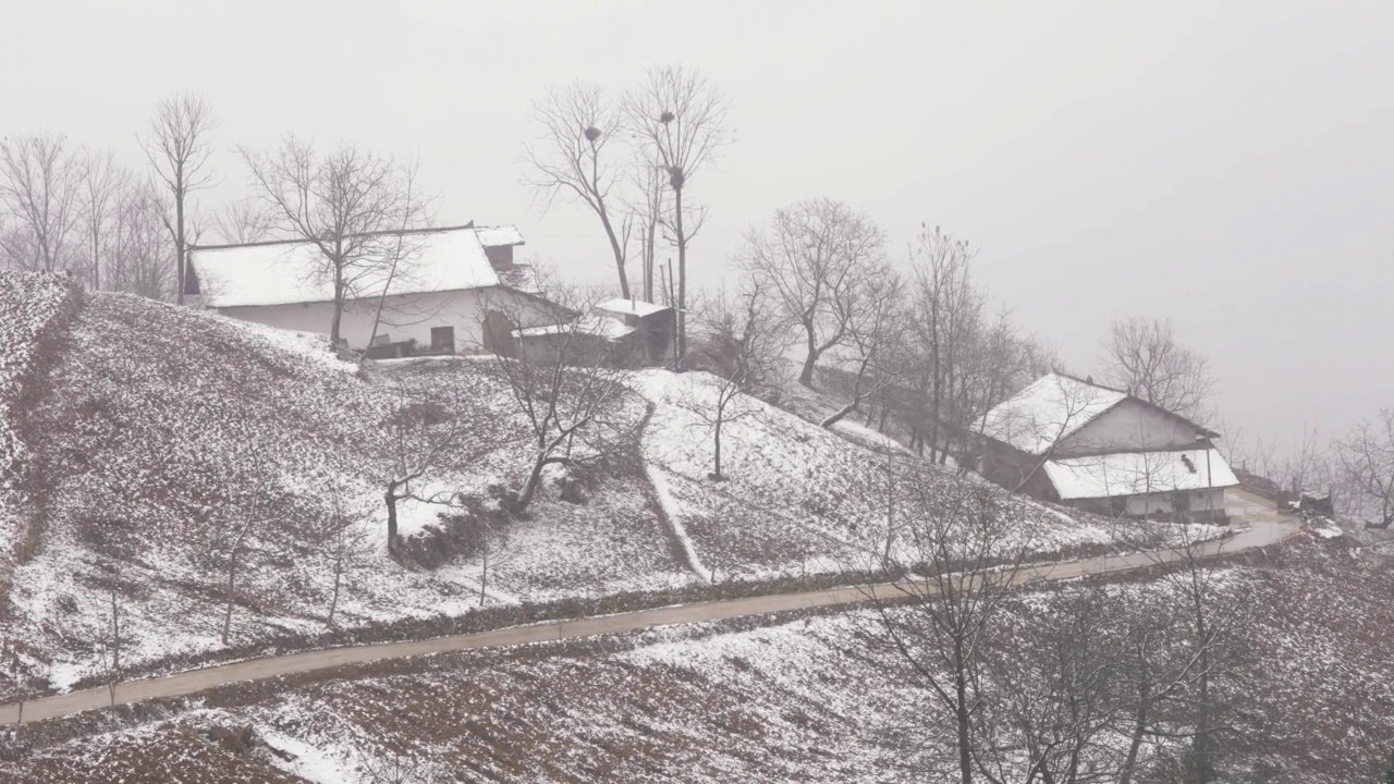 雪中的中国乡村视频素材