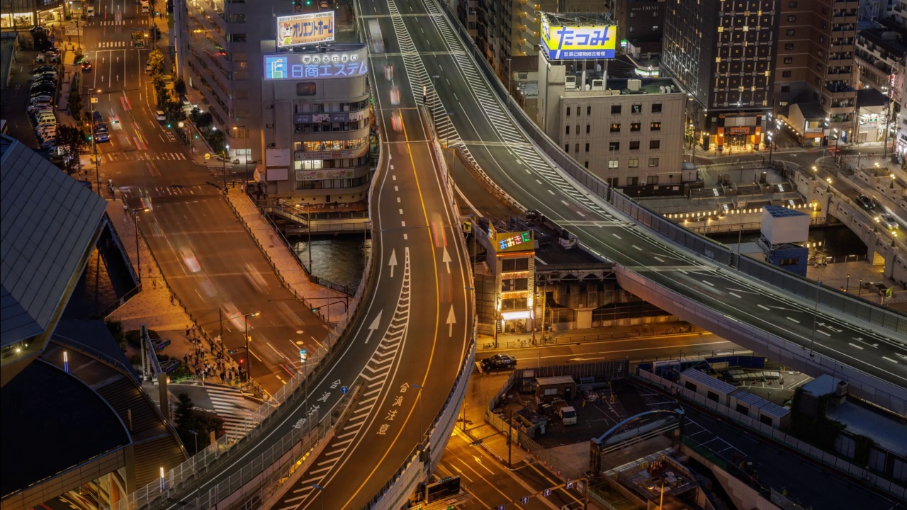 黄昏大阪高速公路视频素材