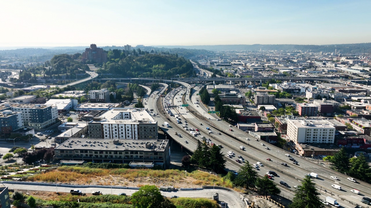 从西雅图往南看I-5公路视频素材