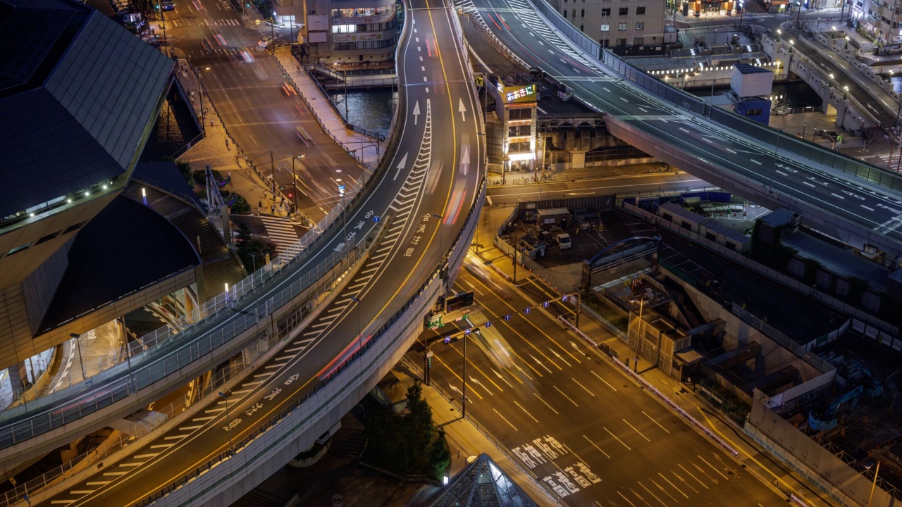 黄昏大阪高速公路视频素材