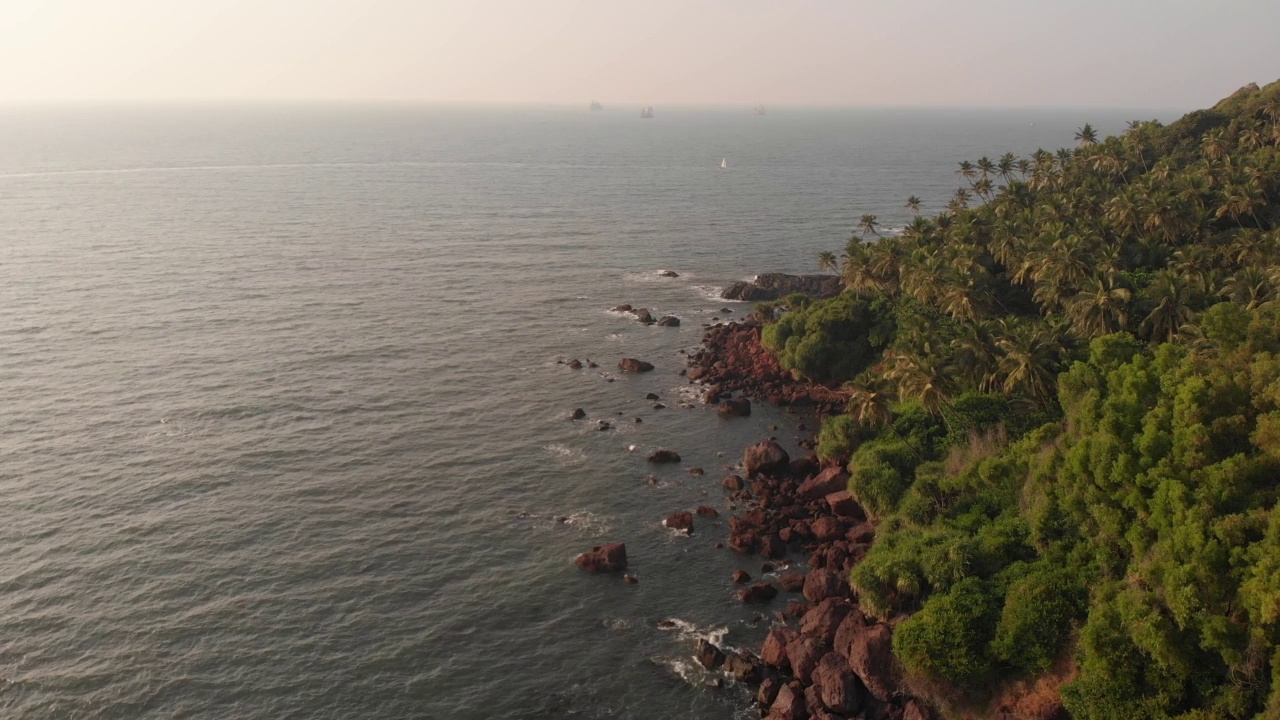 瓦斯科达伽马海滩海岸鸟瞰图视频素材