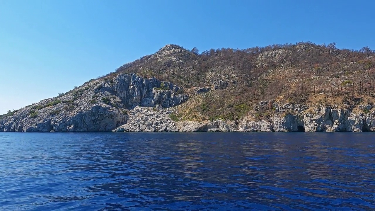 在Mugla的地中海海岸/“Marmaris”地区的视图视频素材