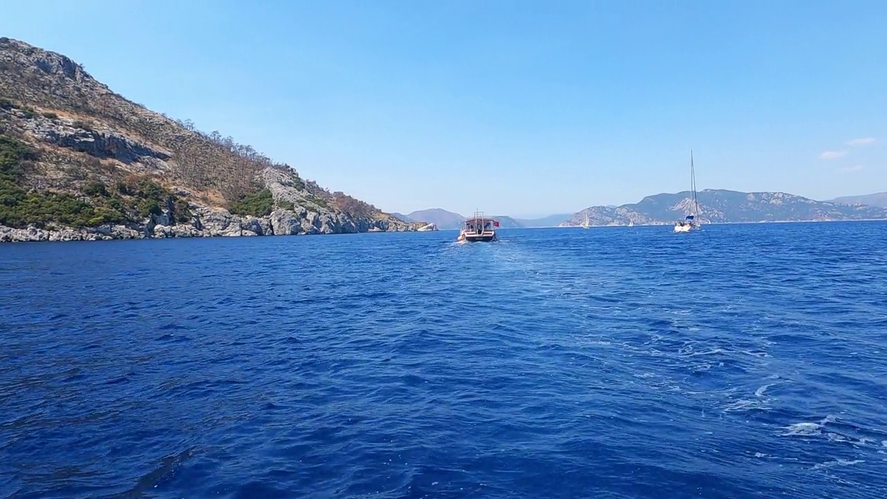 在Mugla的地中海海岸/“Marmaris”地区的视图视频素材