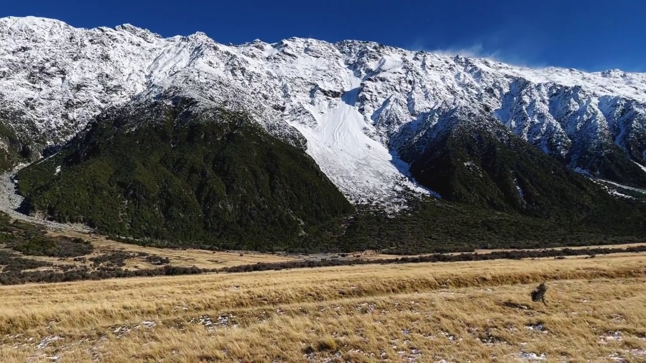 被白雪覆盖的南阿尔卑斯山发出的声音视频素材