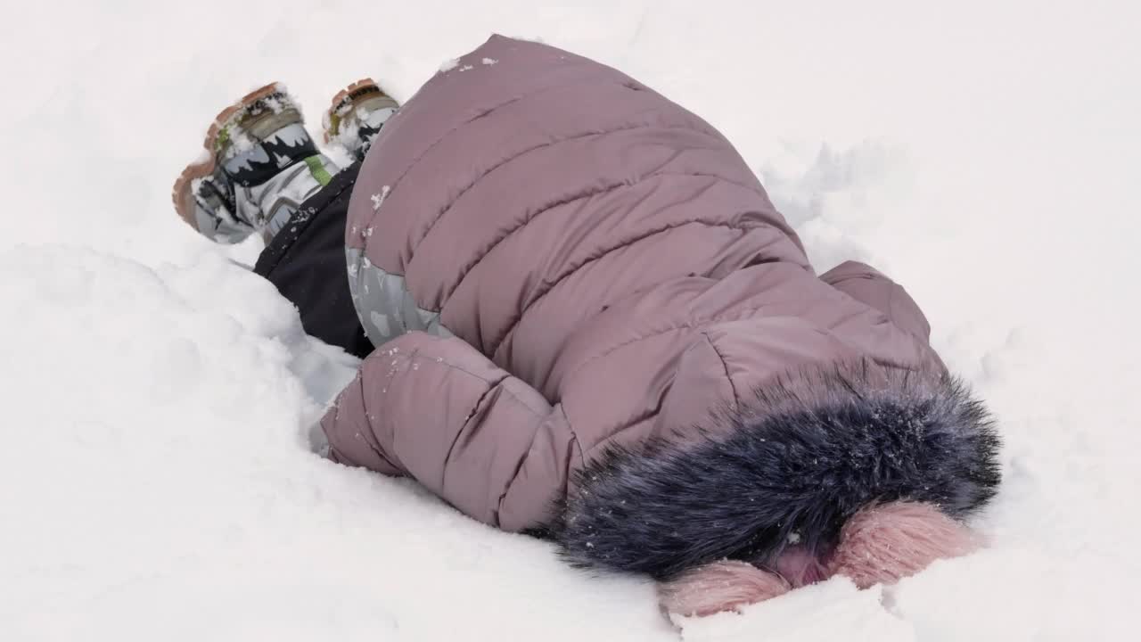 冬天的风景，冷杉树上有很多雪，一只乌鸦坐在树顶上吃雪，呱呱叫着。视频素材