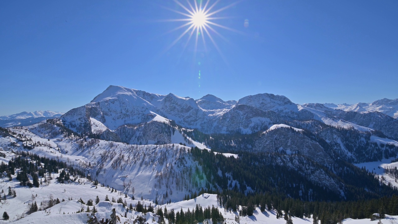 Mountain range with Schneibstein mountain, Schönau am Königssee, Berchtesgaden National Park, Upper Bavaria, Bavaria, Germany, Europe视频素材