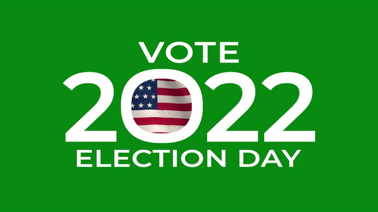 USA Vote 2022挥舞众议院选举旗帜的动画视频素材