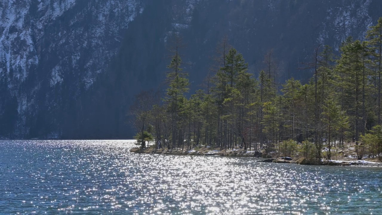 Königsee湖，Schönau am Könegsee，Berchtesgaden国家公园，上巴伐利亚州，德国，欧洲视频素材