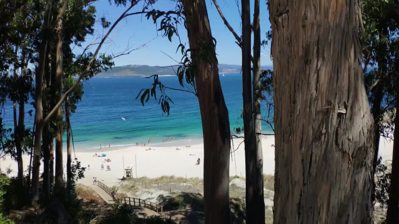 夏天的海滩和人们在一起视频素材