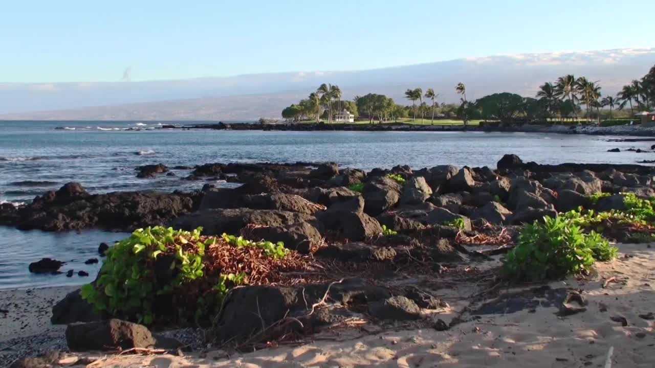 雄伟的海滩和海景的科哈拉海岸在夏威夷大岛视频素材