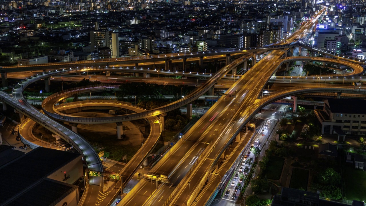 黄昏大阪高速公路视频素材