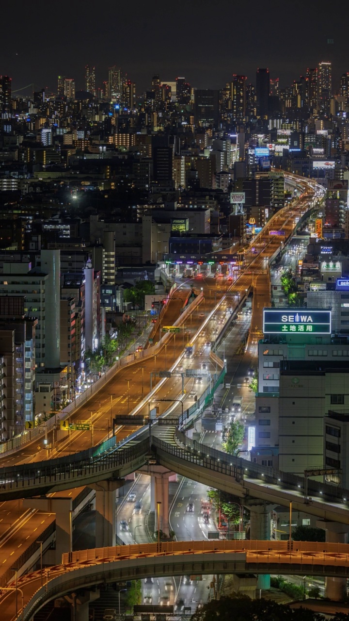 黄昏大阪高速公路视频素材