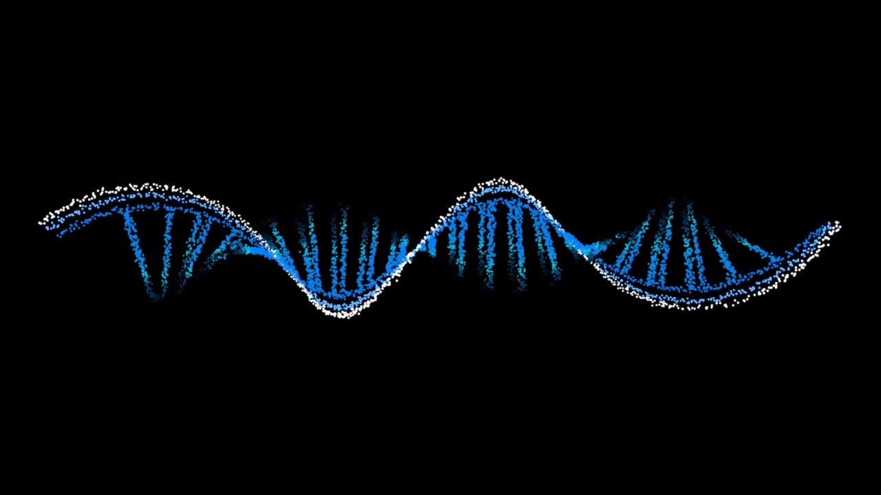 信使rna模拟分子粒子在黑屏上滚动视频素材