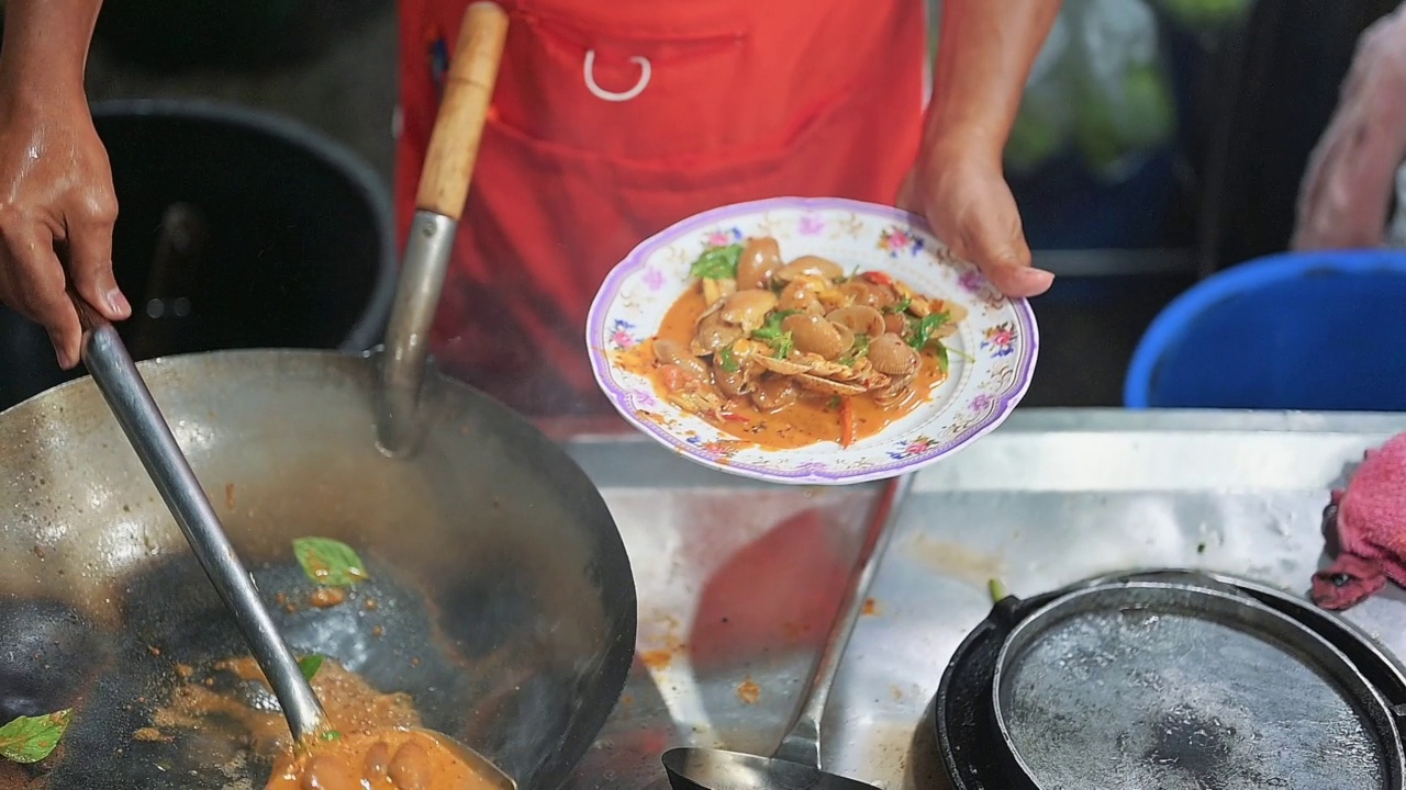 街海鲜市场。美食与旅游概念视频素材