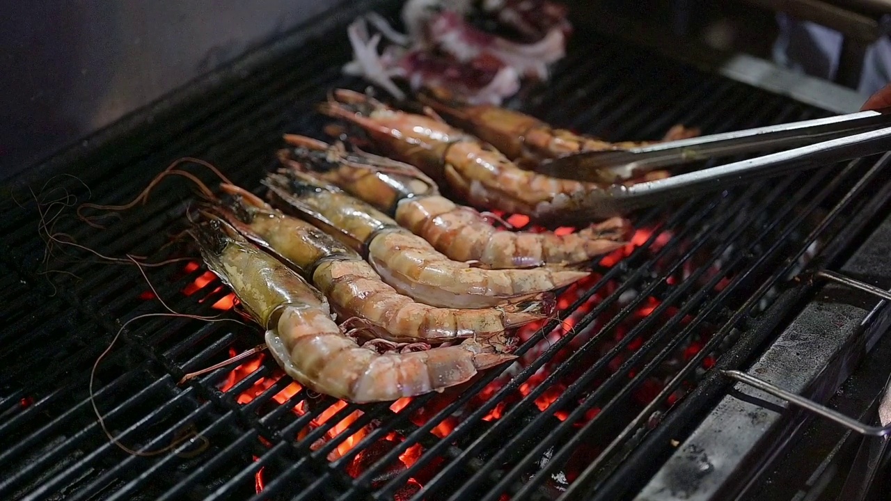 街海鲜市场。美食与旅游概念视频素材