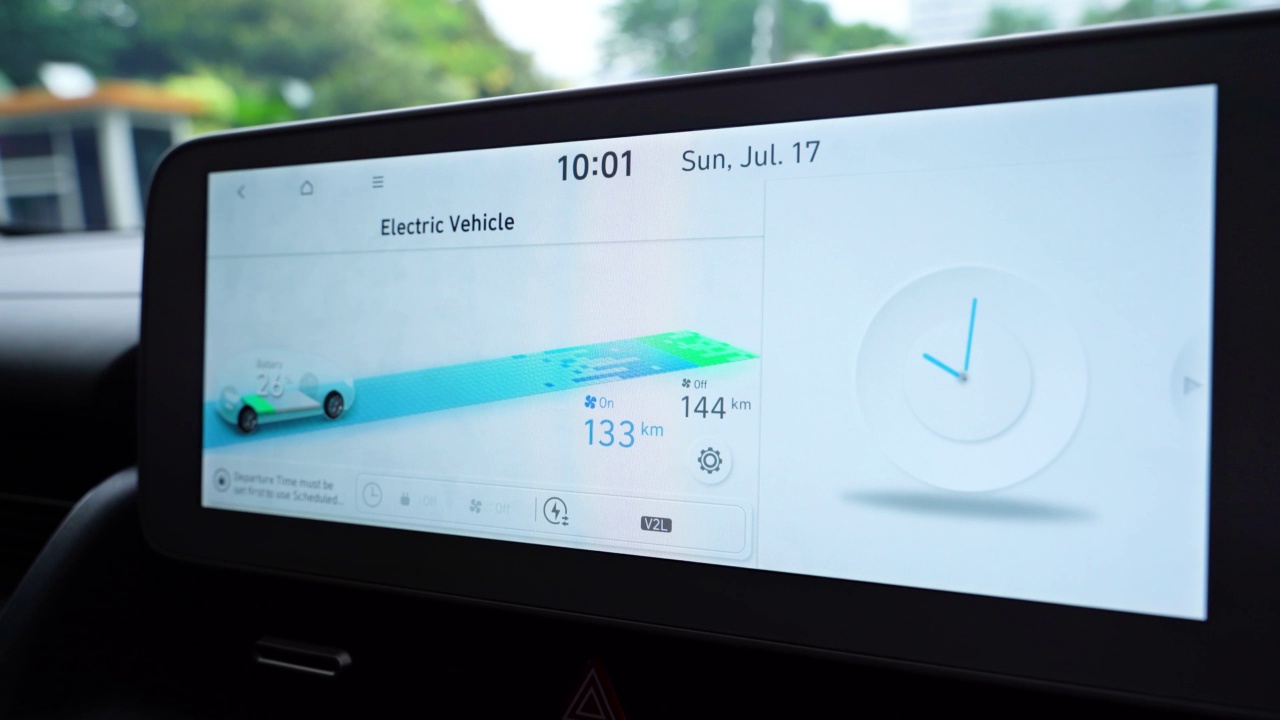 电动汽车仪表盘GPS导航特写视频素材