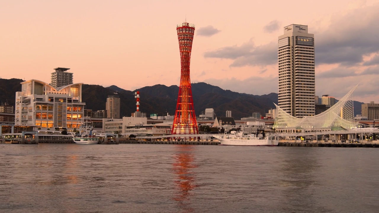 日本大阪码头的风景。视频素材