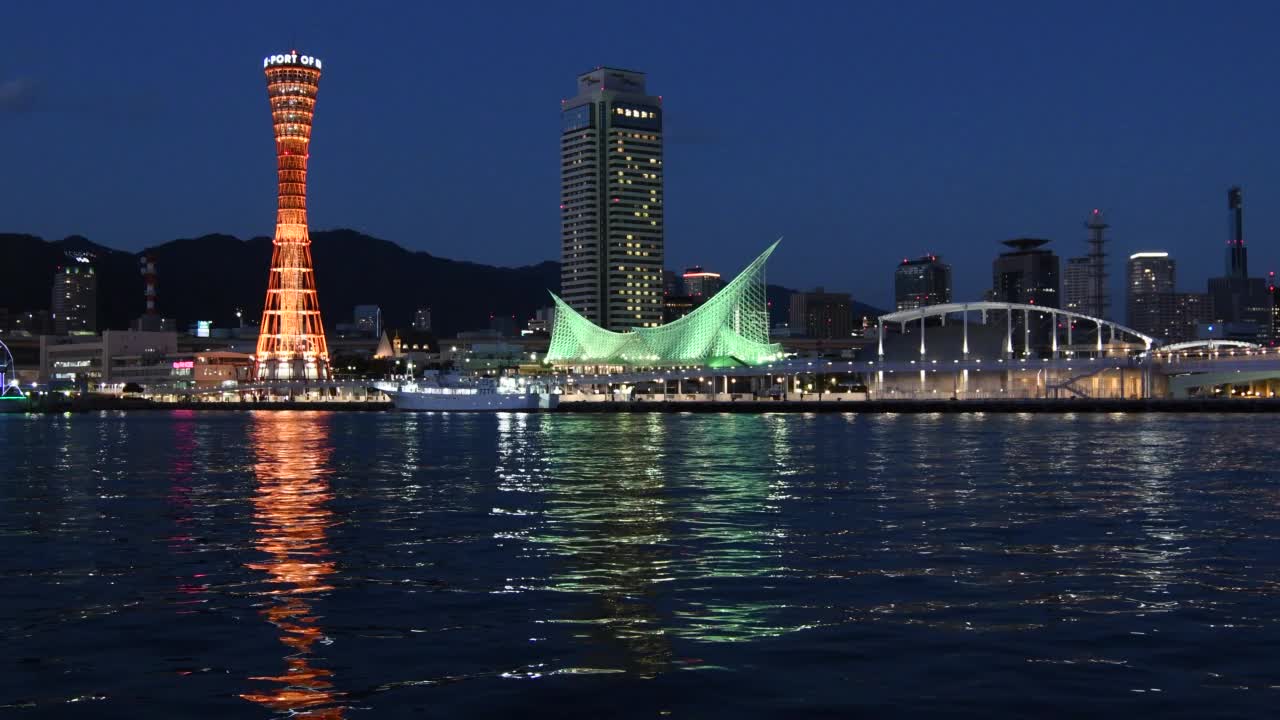 日本大阪码头的风景。视频素材