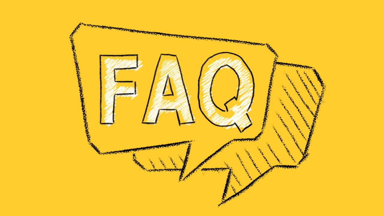 FAQ。常见问题。上黄色视频素材