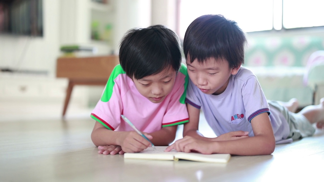 小男孩正在读书视频素材