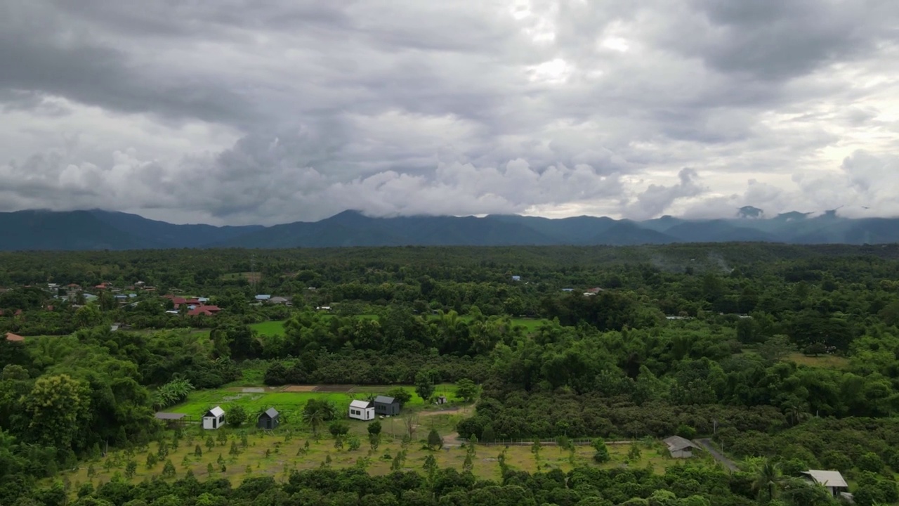 泰国清迈有机稻田无人机视频素材
