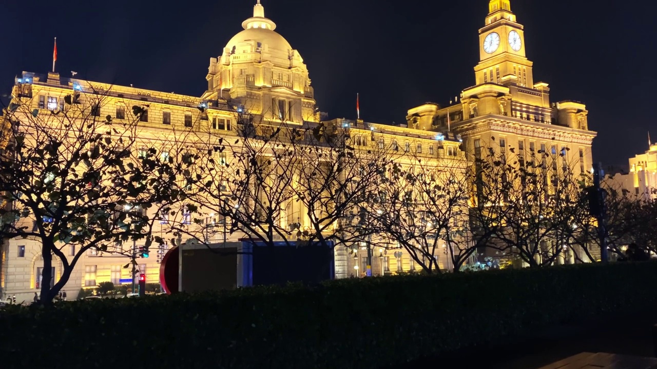 中国上海外滩的夜景视频素材